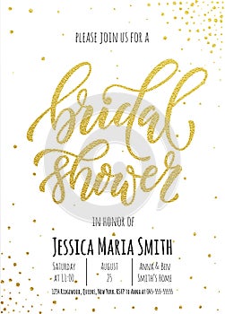 Bridal Shower invitation card template.