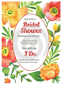 Bridal Shower Invitation Card Template