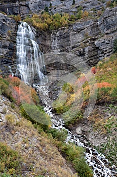 Bridal Veil Falls Utah in Autumn Colors