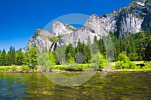 Bridal Veil Falls in Yosemite National Park,California