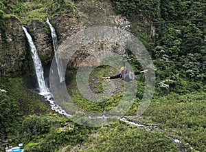 Bridal veil (Manto de la novia), waterfall, Banos, Ecuador photo