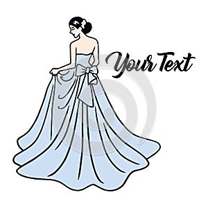 Bridal Wear Fashion Boutique Logo. Wedding Gown Sexy Dress Design Vector Illustration