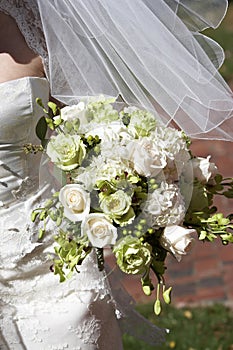 Bridal wedding bouquet of flowers
