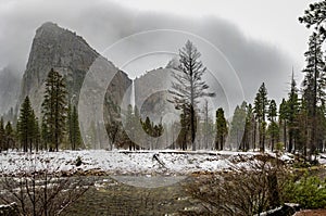 Bridalveil Fall at Winter - Yosemite National Park, California, USA photo