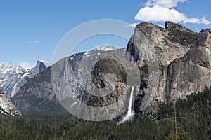 Bridalveil Falls as seen from Yosemite Valley Tunnel View, California photo