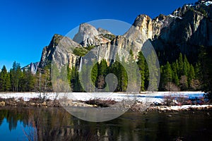 Bridalveil Waterfalls in Yosemite National Park,California