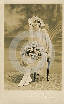 Bride in the 1920s photo