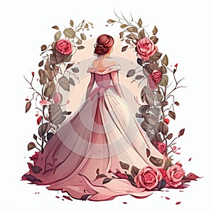 bride back view Generative AI