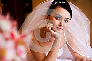 Bride on the bed