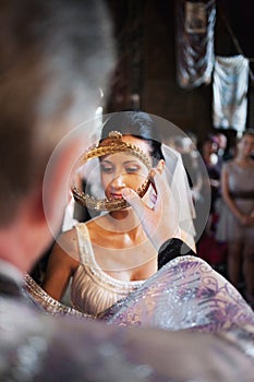 Bride being crowned