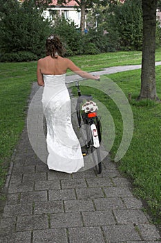 Bride on a bike