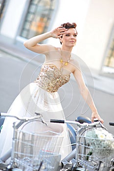 Bride on the bike