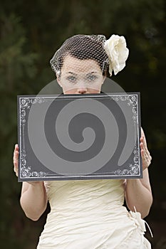 Bride and blank board