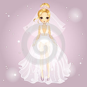 Bride Blonde Girl In Diadem