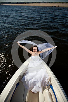 Bride on the boat