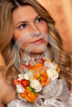 Bride with boquet