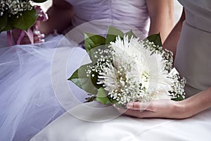 Bride and bouquet photo