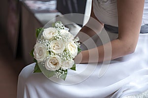 Bride and bouquet