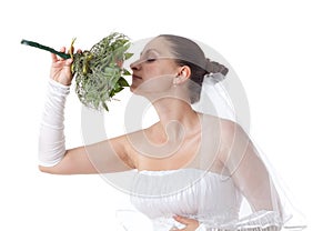 Bride with bouquet