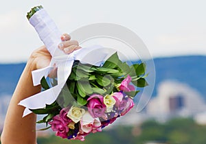 Bride and bouquet. Wedding Bouquet photo