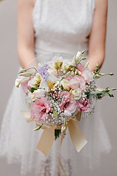 Bride bouquet  with wedding rings