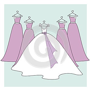 Bride and Bridesmaids Dresses photo