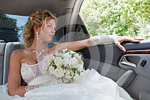 Bride in the car