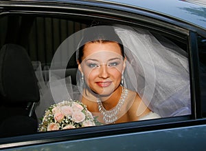 Bride in the car