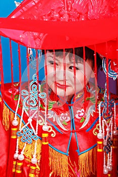 Bride on the Chinese-style wedding