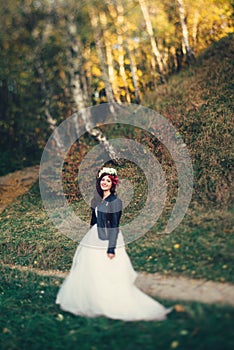 Bride corolla in a forest