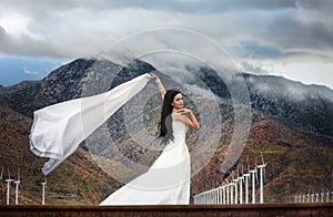 Bride in desert