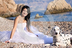 Bride and dog