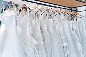 Bride dress,  White Wedding Dresses in dress store