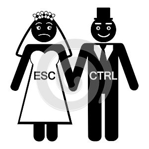 Bride ESC groom CTRL icon