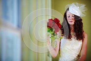 Bride with eyes closed dreaming