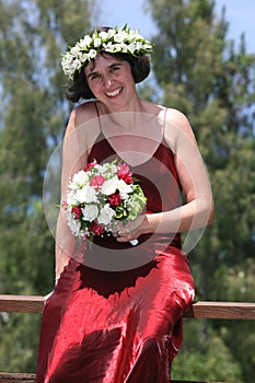 Bride on a fence