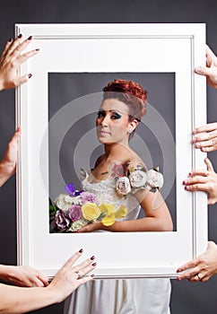 Bride fitting in frame