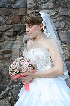 Bride with floral bouquet