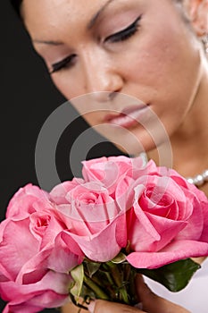 Bride with flower bouquet