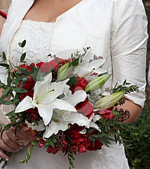 Bride and Flowers