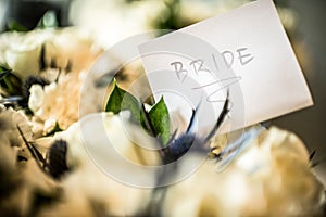 Bride and flowers