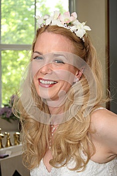 Bride with Flowers in Hair