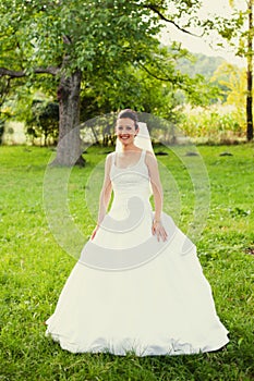 Bride in garden