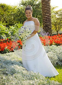 Bride in garden