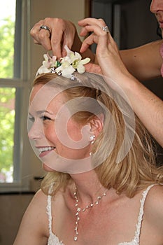 Bride Getting Ready for Wedding