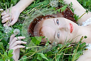 Bride on grass