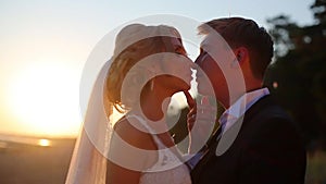 Bride and groom at the beach