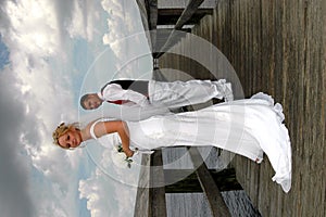 Bride and Groom on boardwalk