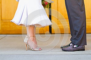 Bride and Groom at Catholic Church