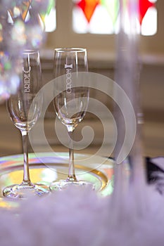 Bride and Groom Champagne Glasses
